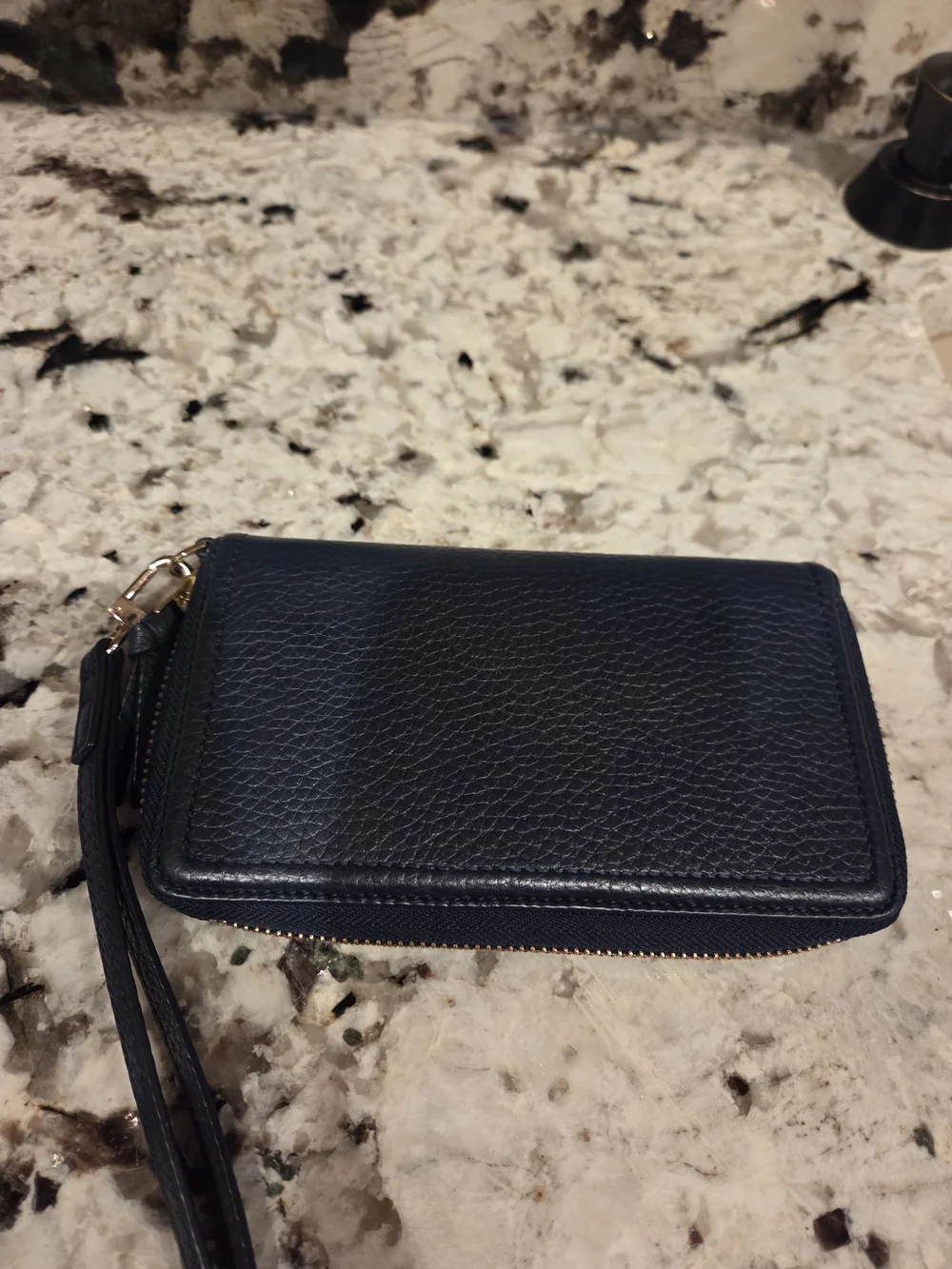 Tory Burch Navy Pebbled Leather Crossbody Bag and Wallet Set
